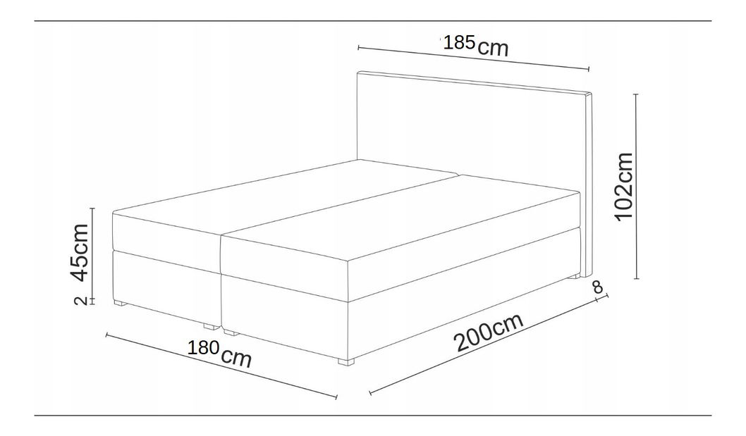 Boxspring postel 180 cm Karen (černá) (s matrací a úložným prostorem)