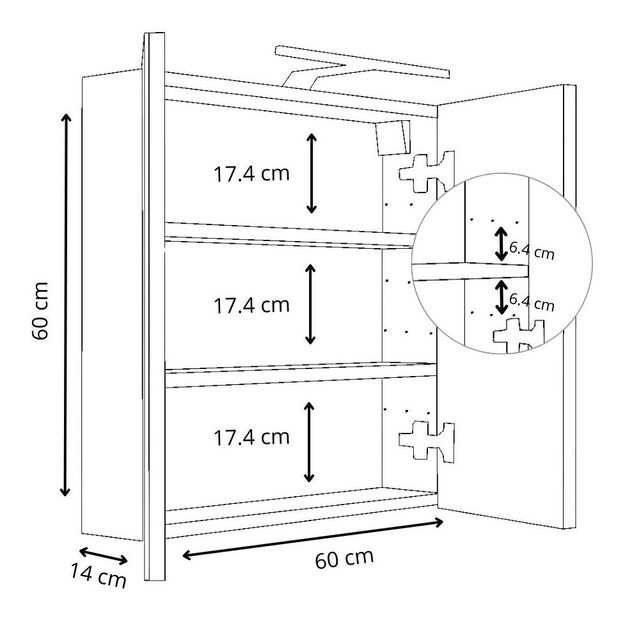 Závěsná koupelnová skříňka Valiant 60 (bílá)