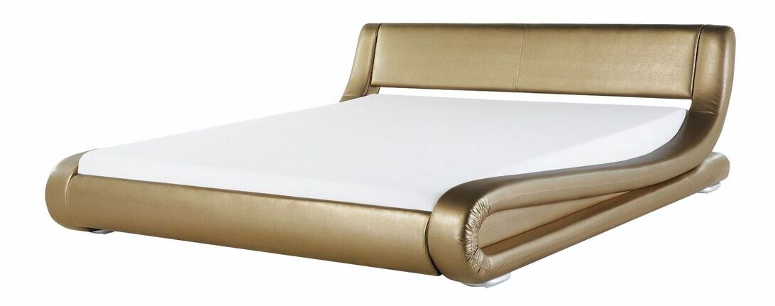 Manželská vodní postel 180 cm Anais (zlatá) (s roštem a matrací)