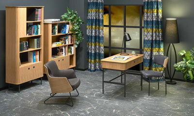 Regál Sommer REG2 (dub přírodní + černá)