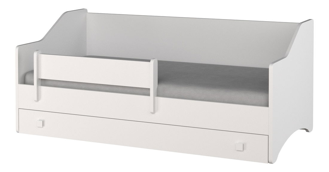 Dětská postel 160x80 cm Naty I (s roštem a matrací) (bílá)