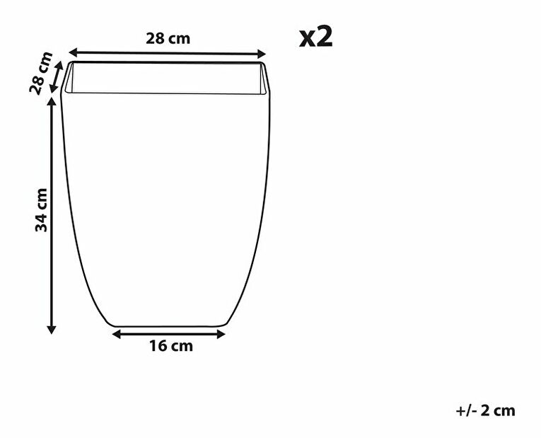 Sada 2 květináčů 42 cm- Mirko (bílá)