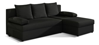 Rohová sedací souprava Genna (černá) (P)
