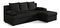 Rohová sedací souprava Genna (černá) (P)
