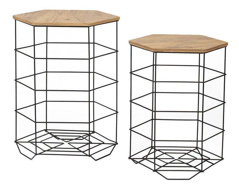 Konferenční stolek Lusamu (dub + černá)