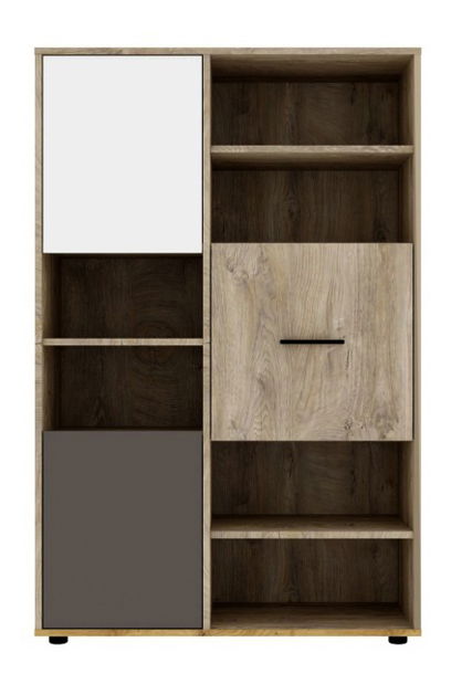 Regál Mitiano MI3 (dub enderein + bílá + latte)