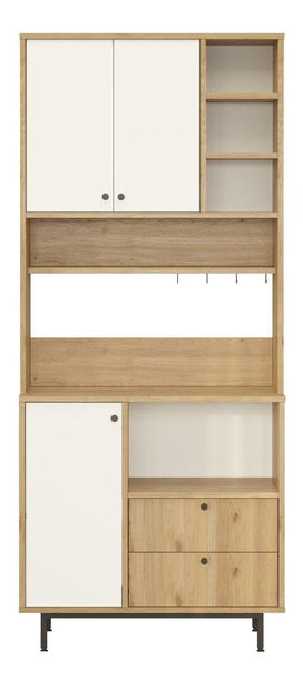 Policová skříň Rebutia 6 (dub + bílá)