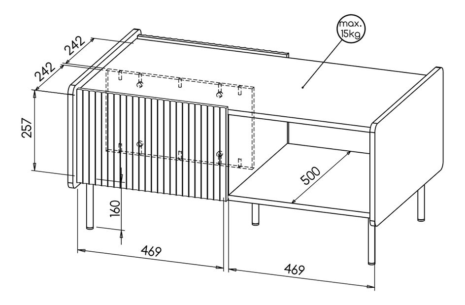 Konferenční stolek Phelan P11 (ořech warmia + černá)