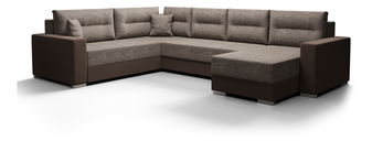 Rohová sedačka ve tvaru U Glide 3 (hnědá + tmavě hnědá) (L)