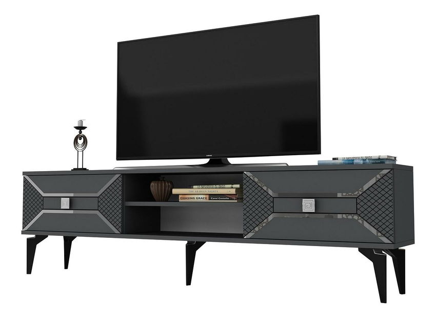 TV stolek/skříňka Velono (antracit + stříbrná)