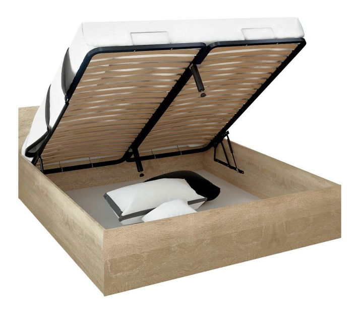 Manželská postel 180 cm Discutibles (dub sonoma) (s roštem) (s úl. prostorem)