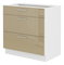 Dolní kuchyňská skříňka Lavera 80 D 3S BB (bílá + lesk cappucino)