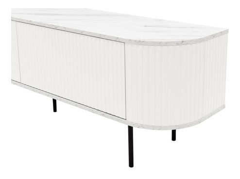 TV skříňka Nerakat (černá + mramor černý)