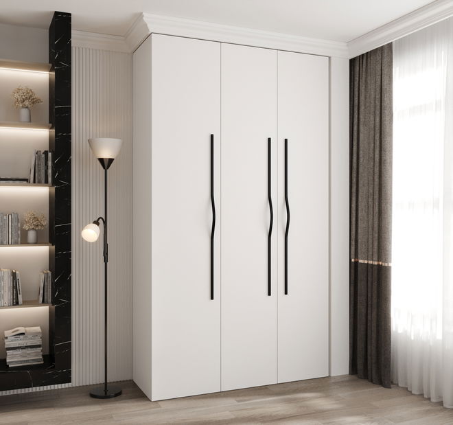 Šatní skříň 140 cm Carmela 50-2 (bílá + černá)