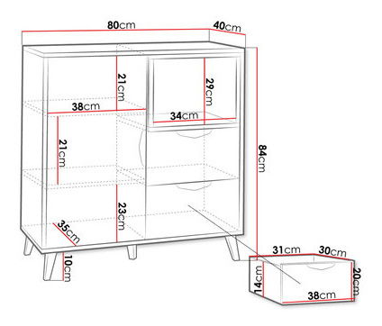 Komoda Zylia ZT9 (bílá + grafit + dub lefkas)