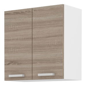 Horní kuchyňský skříňka Domton 60 G-60 2F (bílá + dub sonoma truflový)