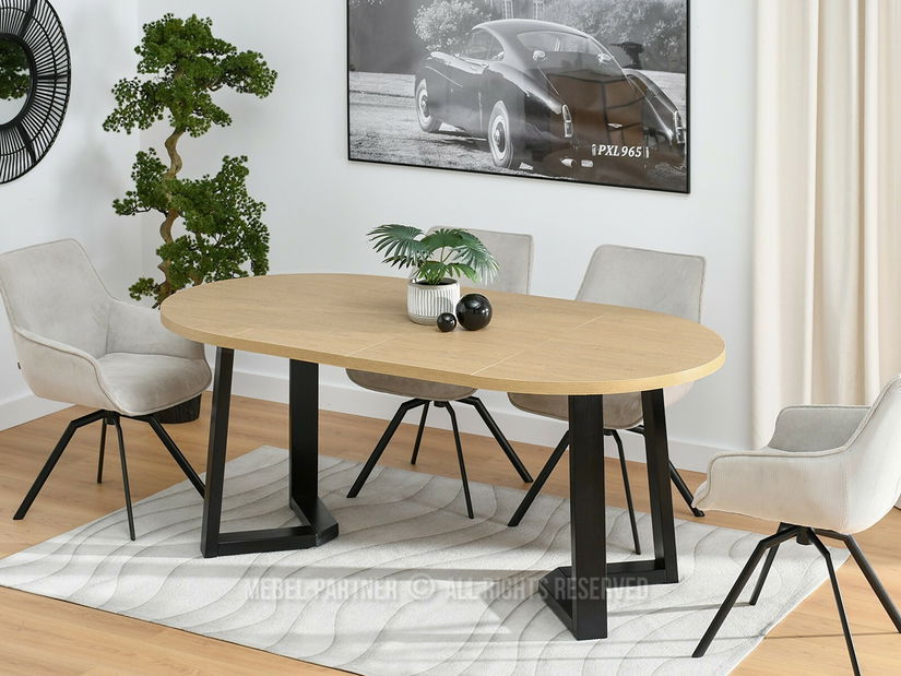 Jídelní stůl Aceptar (dub + černá)