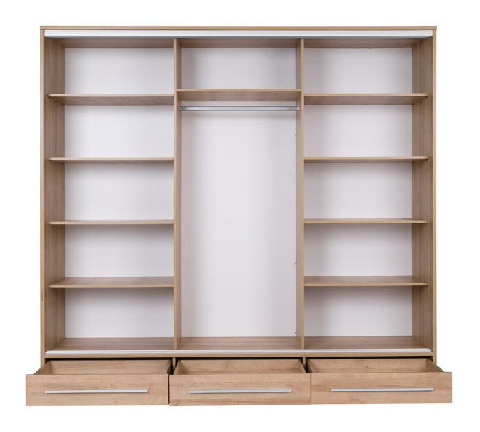 Šatní skříň s posuvnými dveřmi Hajoresta 1 (dub burgundský) (se zrcadlem)