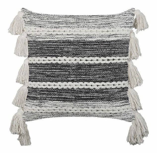 Sada 2 ozdobných polštářů 45 x 45 cm Rocha (černá + bílá)