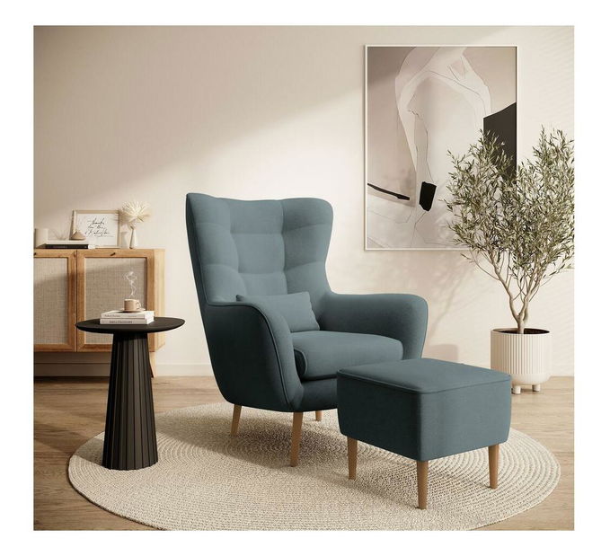 Taburetka Veneza V1 (tmavě šedá + buk)