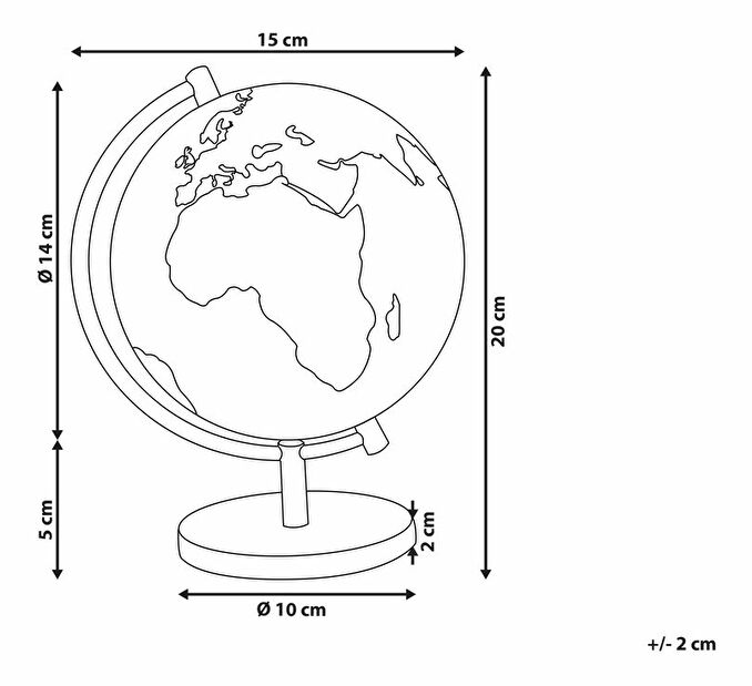Glóbus 20 cm CAMPO (černá)