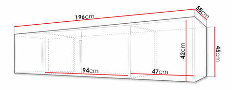 Nástavba na skříň Lenona Lux D4 (dub wotan + černá)