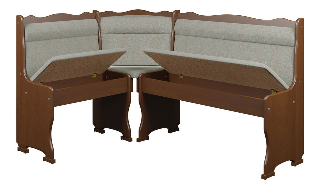 Kuchyňský kout + stůl s židlemi Portofino (šedohnědá + hnědá)