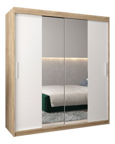 Šatní skříň 180 cm Toki 1 (Dub sonoma + Bílá matná)