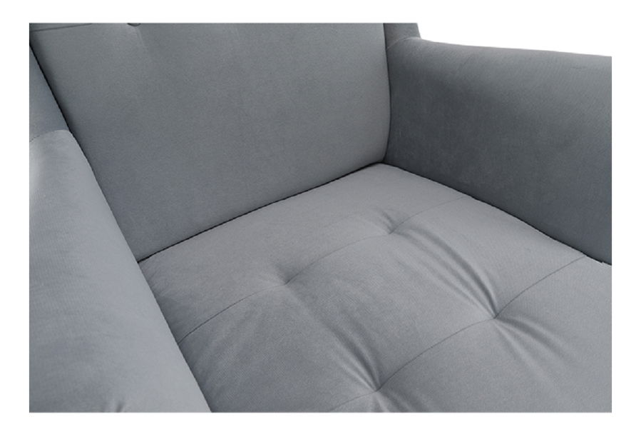 Křeslo ušák Rytu (světle šedá + ořech)