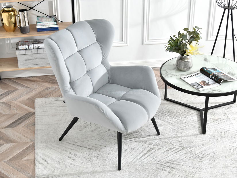 Křeslo Kikino (šedá + černá)