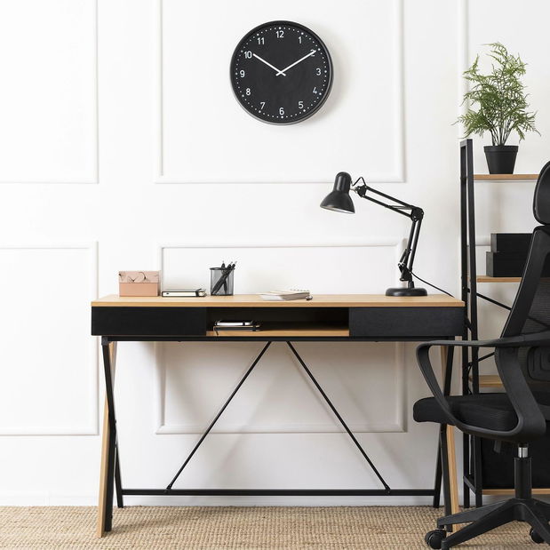 Psací stolek Reaparecio (dub zlatý + černá)