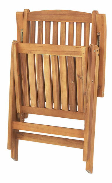 Set 6 ks. zahradních židlí Jakarta (světlé dřevo) (s polštáři)