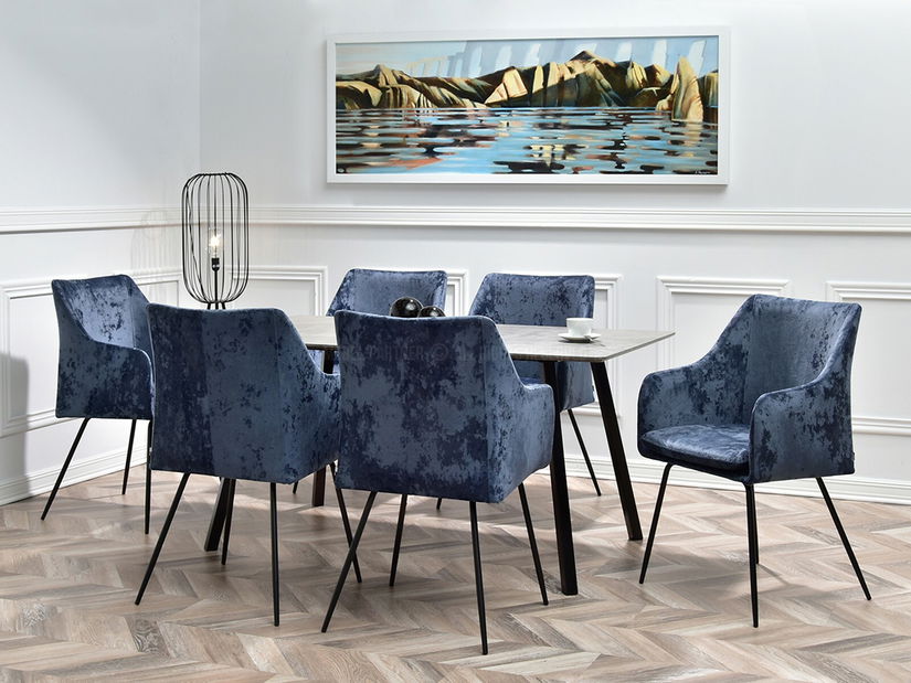 Jídelní židle Duplica (šedá + zlatá)