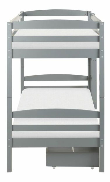 Patrová postel 90 cm Reggeton (šedá) (s roštem a úložným prostorem)