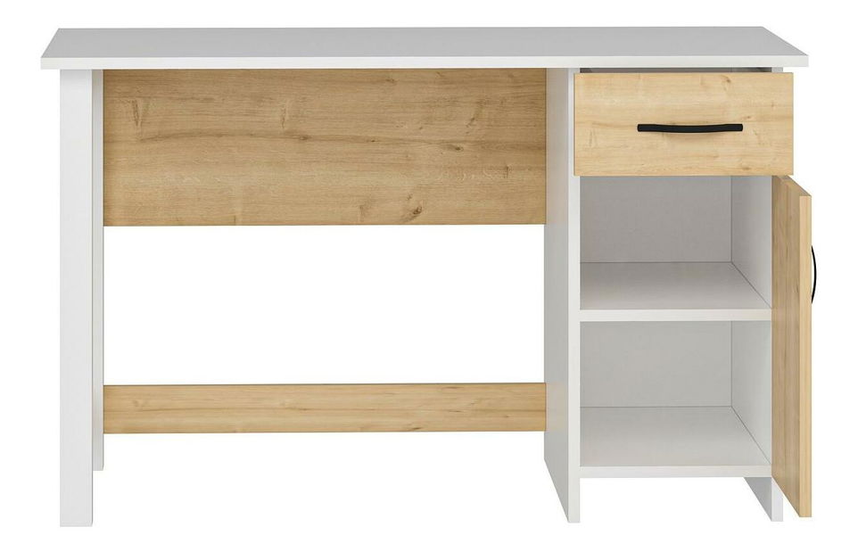 PC stolek Nudala (bílá + dub)