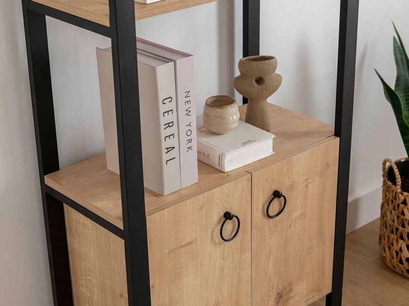 Regál Mupeli 1 (dub safírový + černá)