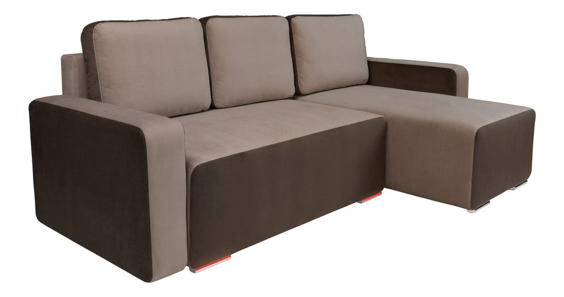 Rohová sedací souprava BRW Possi Lux 3DL.URC LED hnědá (L) (s osvětlením)