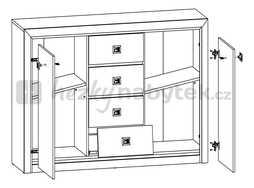 Komoda BRW Koen KOM2D4S