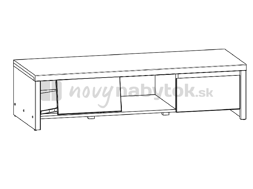 TV stolek BRW Kaspian RTV2S (wenge + lesk bílý)