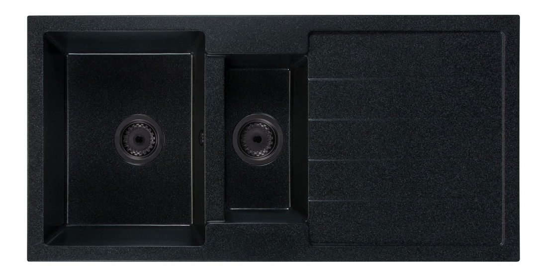 Kuchyňský dřez Yuxur (černá + textura) (s 1 otvorem pro baterii) (P)