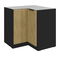 Rohová dolní kuchyňská skříňka Carminia 90x90 DN 2F BB (dub cremona + černá)