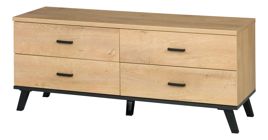 Komoda Juha 7 (dub lefkas + černá) *výprodej