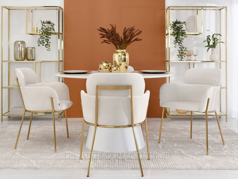 Židle Baggie K (krémová + zlatá)