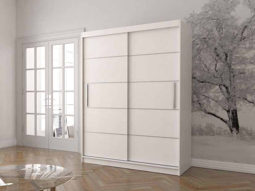 Šatní skříň Viola 06 (bílá + bílá)