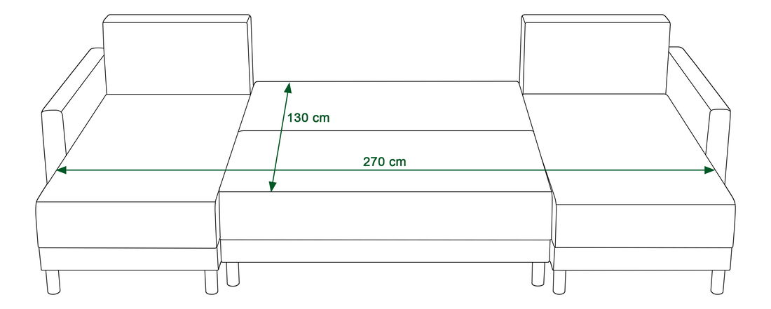 Rohová sedací souprava U Glimmer U (vícebarevné + černá)
