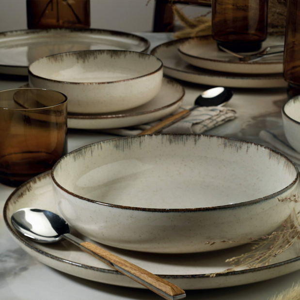 Jídelní souprava (18 ks.) Modvi (skořicová)