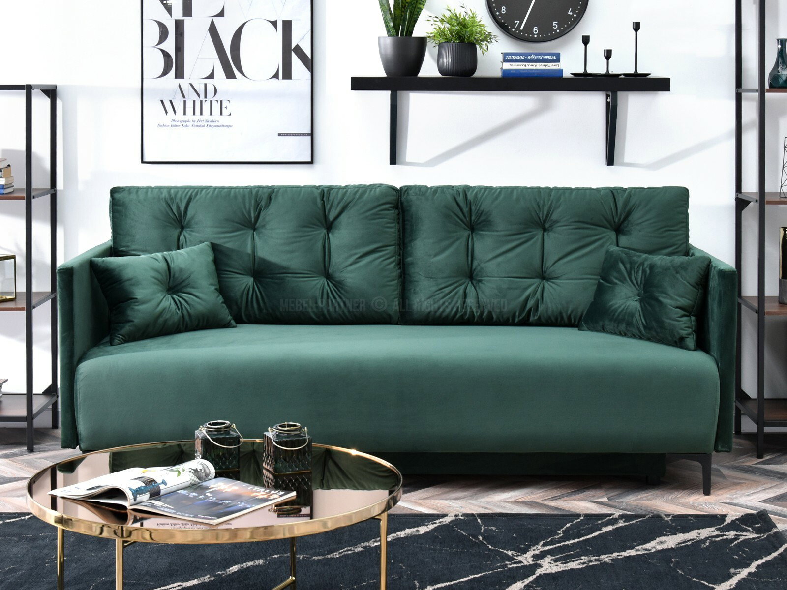 Pohovka dvousedačka Mastil (černá)