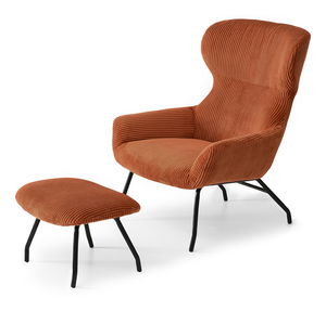 Relaxační křeslo Condorin (měděná + černá) (s podnožkou)