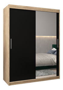 Šatní skříň 150 cm Toki 2 (Dub sonoma + Černá matná)