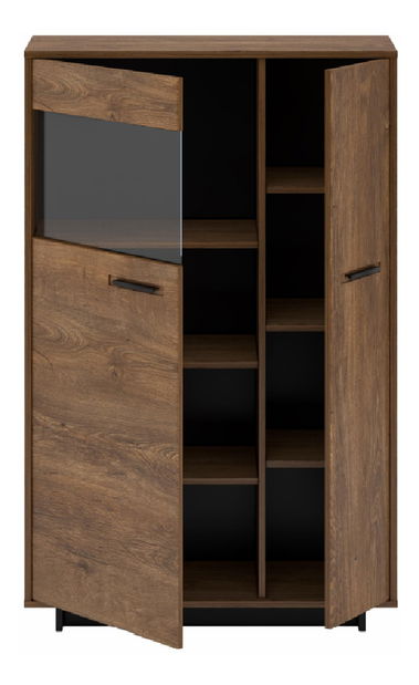 Vitrína Diram C1 (dub bolzano + černá)